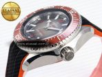 Omega SEAMASTER PLANET OCEAN 6000M GRAY DIAL ORANGE BEZEL ON RUBBER A2824 - Görsel 8
