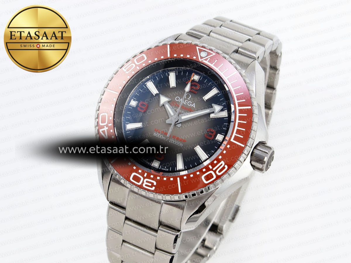 Omega SEAMASTER PLANET OCEAN 6000M GRAY DIAL ORANGE BEZEL ON RUBBER A2824 - Görsel 1