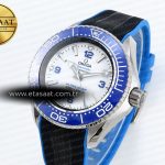 Omega SEAMASTER PLANET OCEAN 6000M WHITE DIAL BLUE BEZEL ON RUBBER A2824
