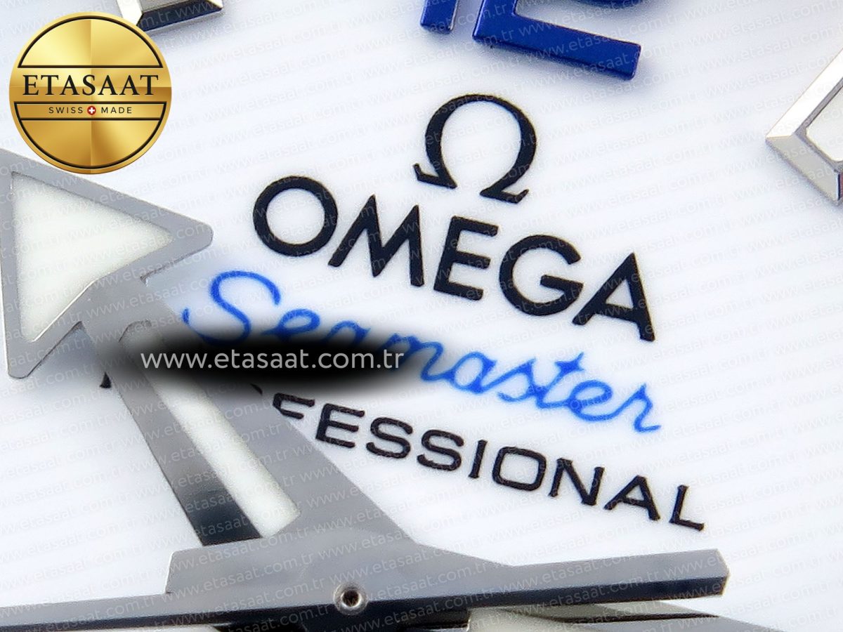 Omega SEAMASTER PLANET OCEAN 6000M WHITE DIAL BLUE BEZEL ON RUBBER A2824 - Görsel 10