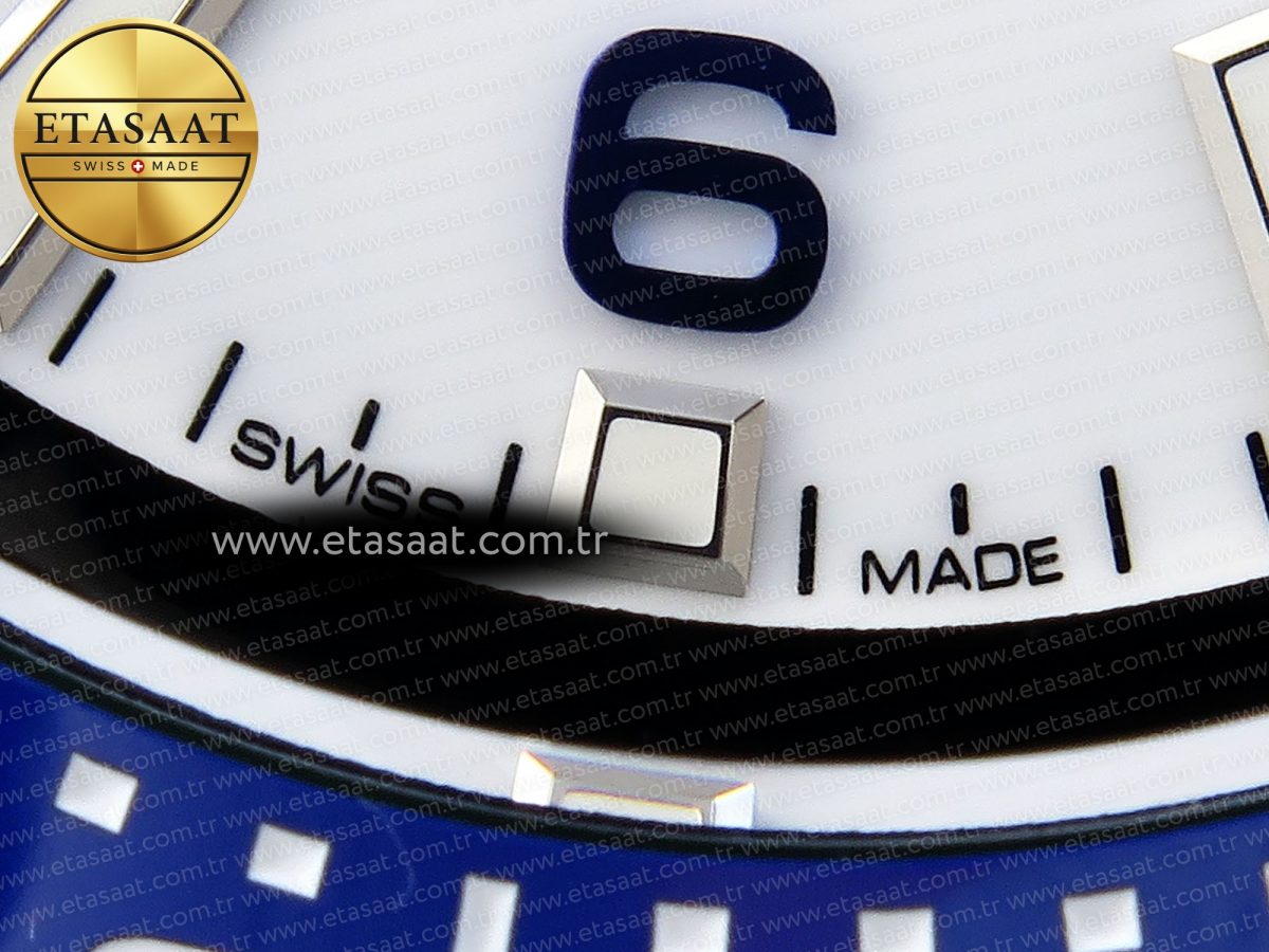 Omega SEAMASTER PLANET OCEAN 6000M WHITE DIAL BLUE BEZEL ON RUBBER A2824 - Görsel 12