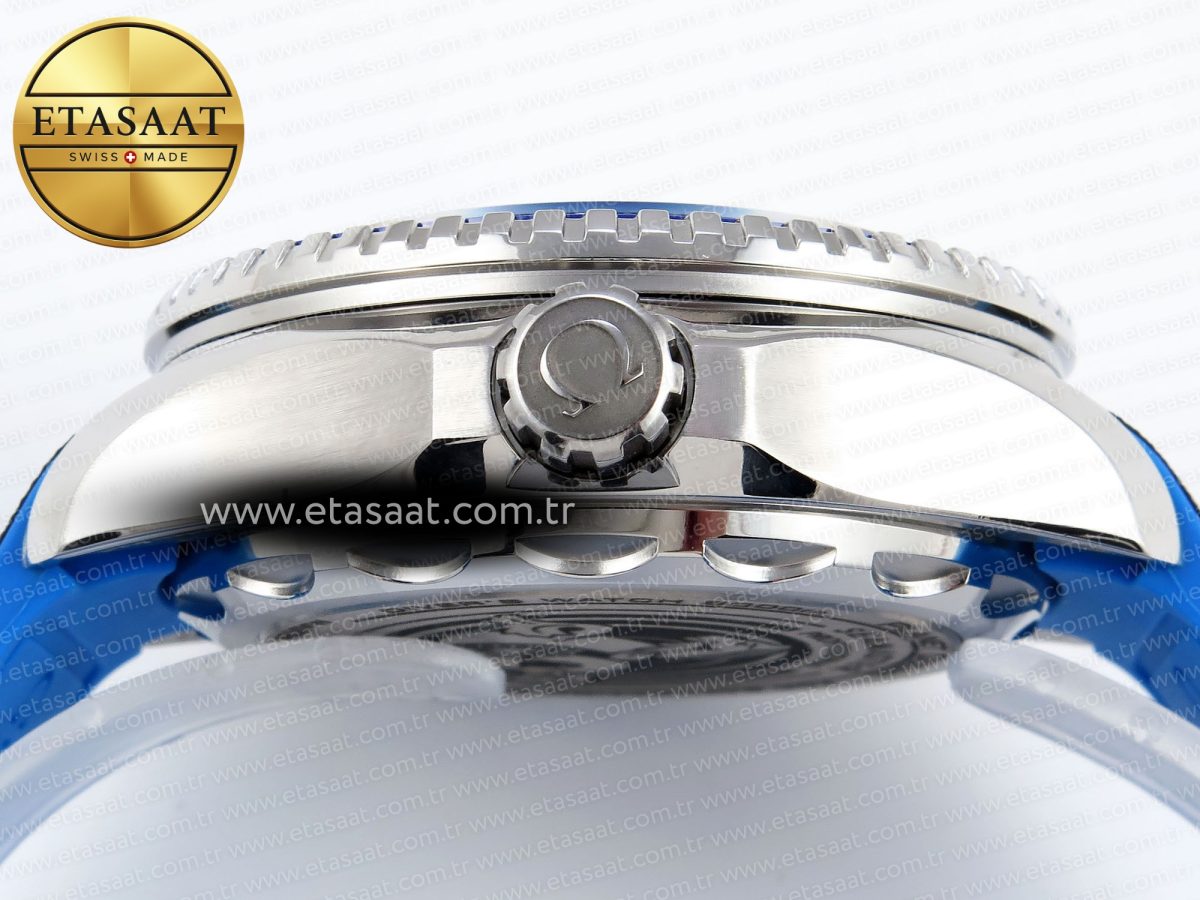 Omega SEAMASTER PLANET OCEAN 6000M WHITE DIAL BLUE BEZEL ON RUBBER A2824 - Görsel 14