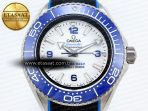 Omega SEAMASTER PLANET OCEAN 6000M WHITE DIAL BLUE BEZEL ON RUBBER A2824 - Görsel 4