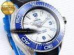 Omega SEAMASTER PLANET OCEAN 6000M WHITE DIAL BLUE BEZEL ON RUBBER A2824 - Görsel 5