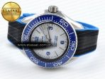 Omega SEAMASTER PLANET OCEAN 6000M WHITE DIAL BLUE BEZEL ON RUBBER A2824 - Görsel 6