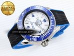 Omega SEAMASTER PLANET OCEAN 6000M WHITE DIAL BLUE BEZEL ON RUBBER A2824 - Görsel 7