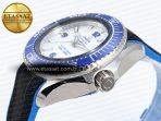 Omega SEAMASTER PLANET OCEAN 6000M WHITE DIAL BLUE BEZEL ON RUBBER A2824 - Görsel 8