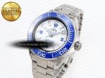 Omega SEAMASTER PLANET OCEAN 6000M WHITE DIAL BLUE BEZEL ON RUBBER A2824