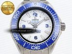 Omega SEAMASTER PLANET OCEAN 6000M WHITE DIAL BLUE BEZEL ON RUBBER A2824 - Görsel 4