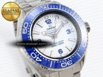 Omega SEAMASTER PLANET OCEAN 6000M WHITE DIAL BLUE BEZEL ON RUBBER A2824 - Görsel 5