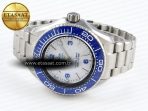 Omega SEAMASTER PLANET OCEAN 6000M WHITE DIAL BLUE BEZEL ON RUBBER A2824 - Görsel 6