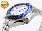Omega SEAMASTER PLANET OCEAN 6000M WHITE DIAL BLUE BEZEL ON RUBBER A2824 - Görsel 8
