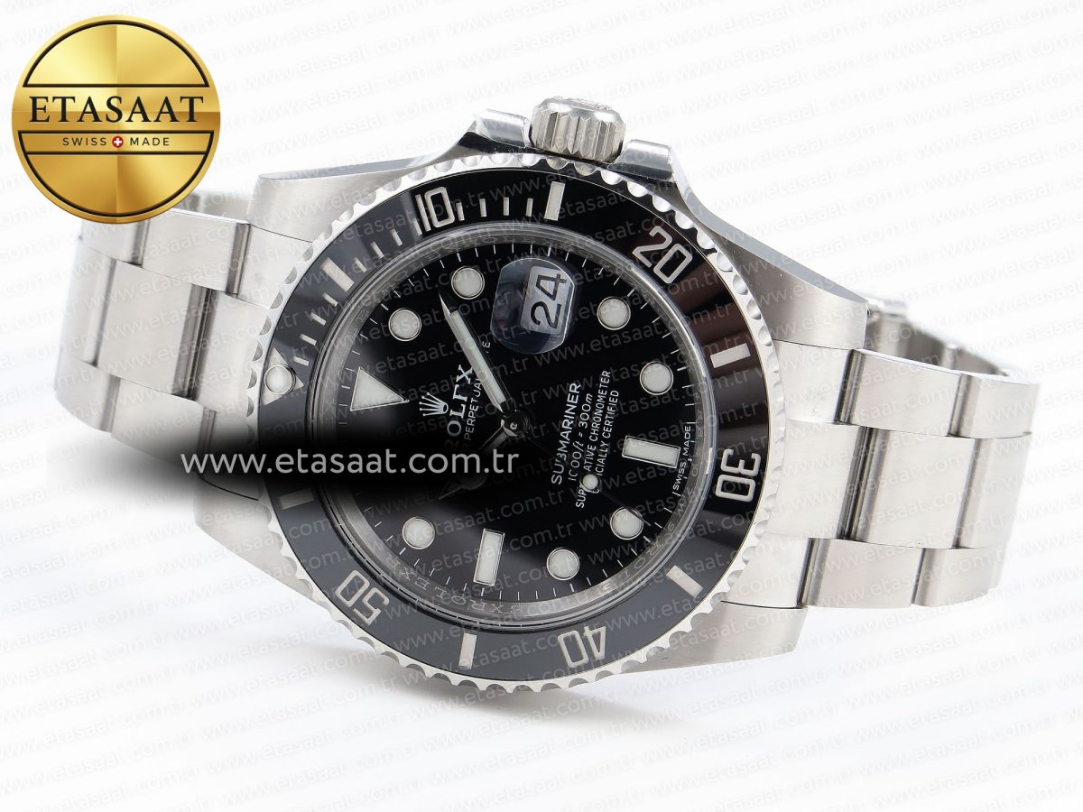 Rolex SUBMARINER 116610 LN BLACK CERAMIC 904L SS CASE AND BRACELET VS3135 - Görsel 5