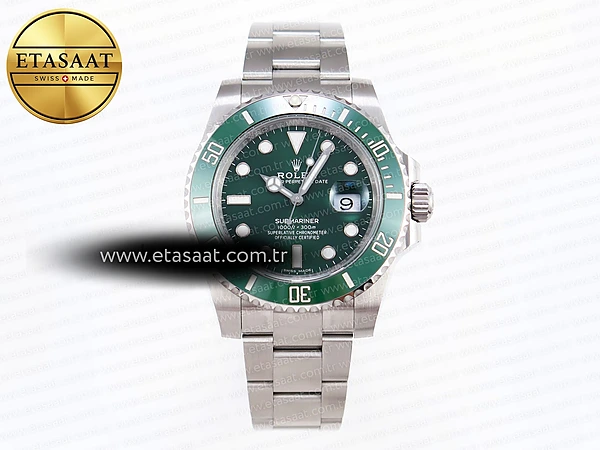 Rolex Submariner 116610 LV Yeşil Seramik VS3135 Eta Saat - 1:1 Süper Klon Replika Saat