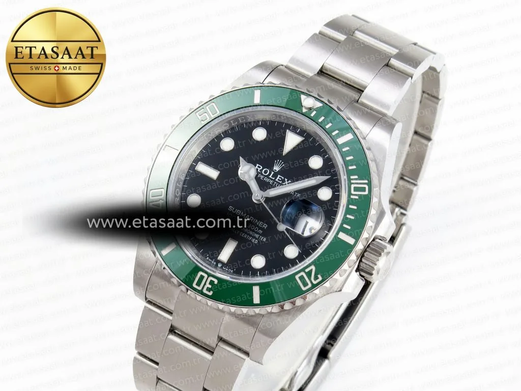 submariner 41mm 126610 lv green ceramic 904l steel csf 11 best edition vr32351