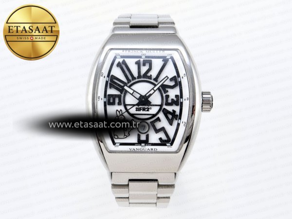 Franck Muller Vanguard SS ABF Beyaz Kadran A2824 Eta Saat - 1:1 Süper Klon Replika Saat