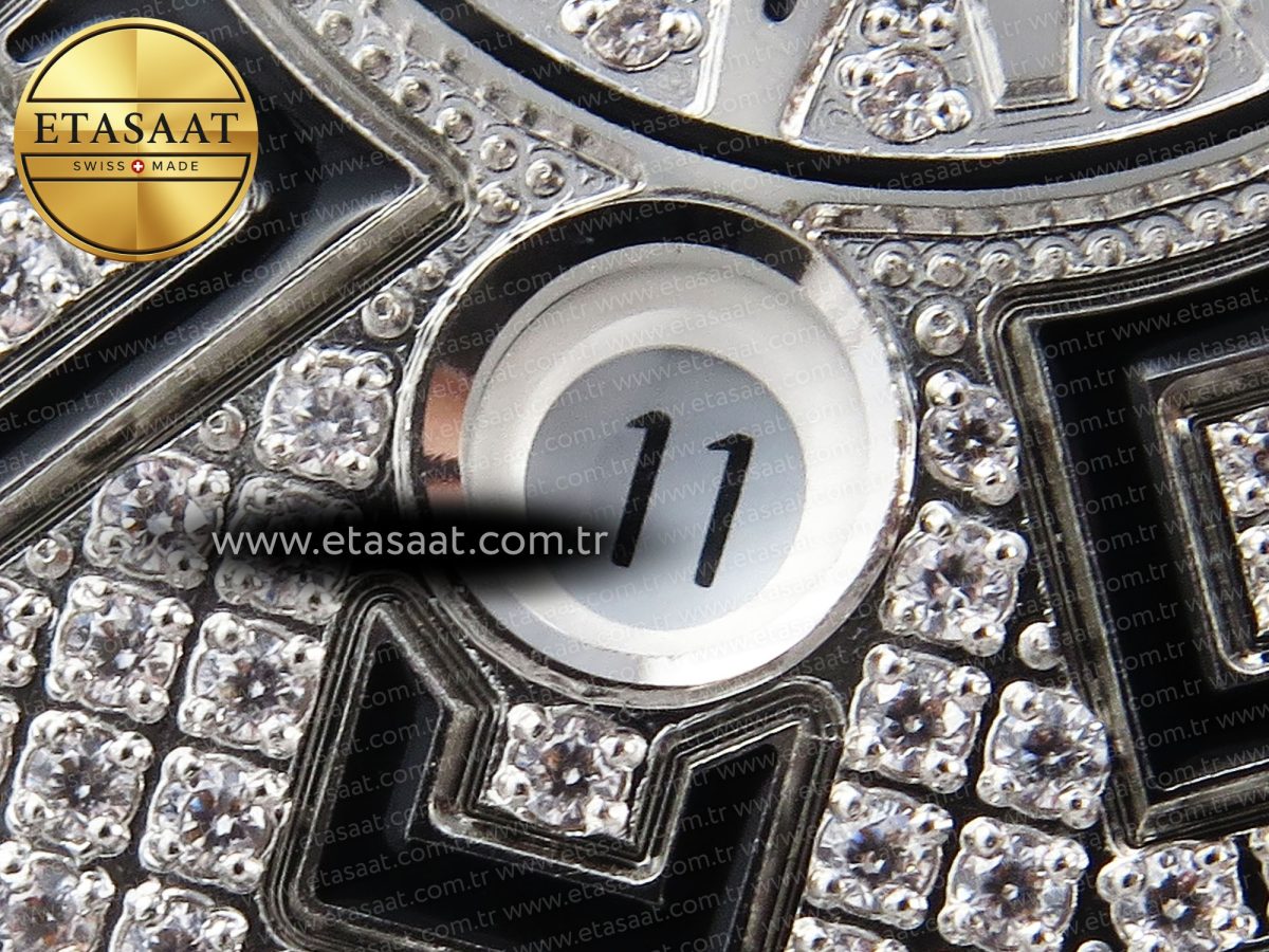 Franck Muller Vanguard SS Black Full Diamond Blue Dial on Diamonds A2824 - Görsel 12