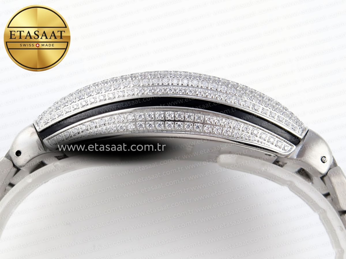 Franck Muller Vanguard SS Black Full Diamond Blue Dial on Diamonds A2824 - Görsel 14