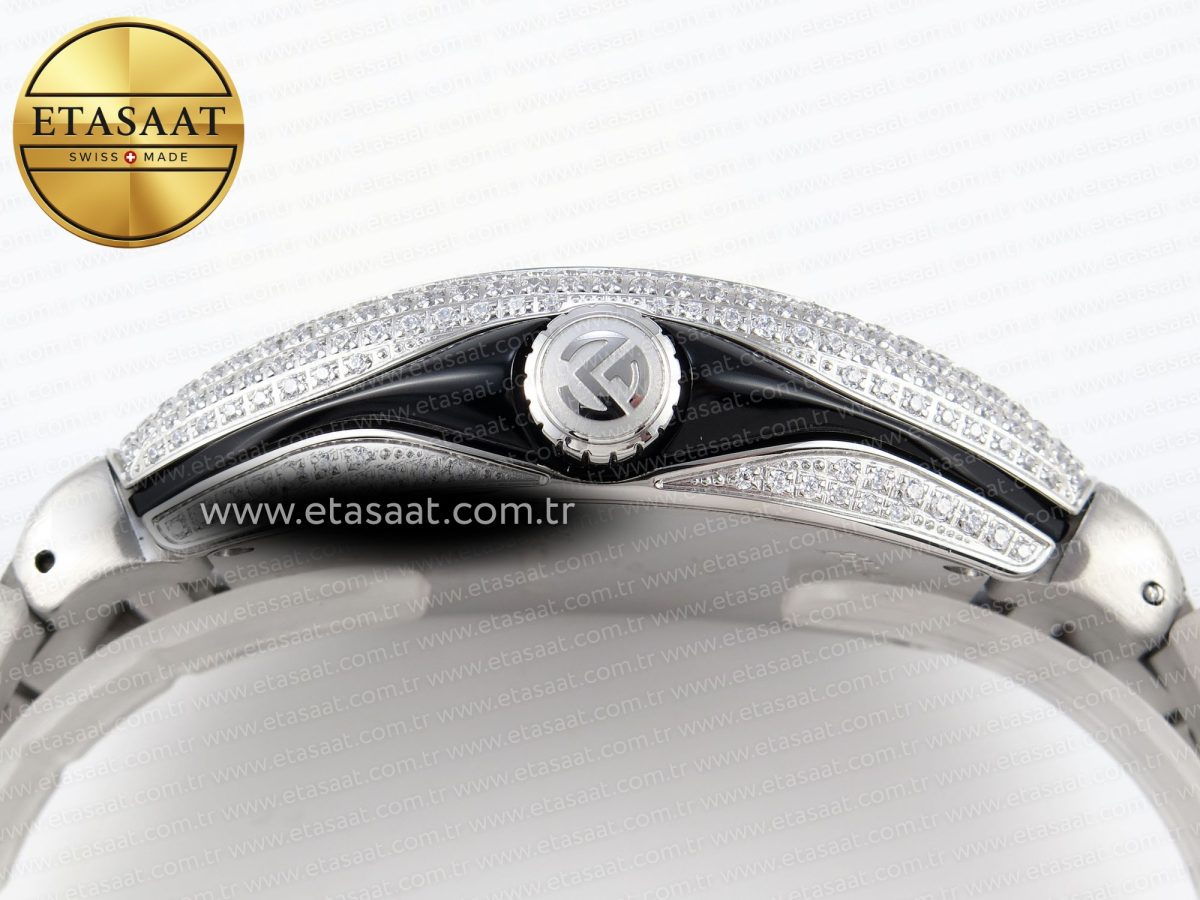 Franck Muller Vanguard SS Black Full Diamond Blue Dial on Diamonds A2824 - Görsel 15