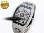 Franck Muller Vanguard SS Black Full Diamond Blue Dial on Diamonds A2824 - Görsel 2