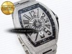 Franck Muller Vanguard SS Black Full Diamond Blue Dial on Diamonds A2824 - Görsel 5