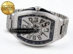 Franck Muller Vanguard SS Black Full Diamond Blue Dial on Diamonds A2824 - Görsel 6