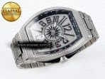 Franck Muller Vanguard SS Black Full Diamond Blue Dial on Diamonds A2824 - Görsel 7