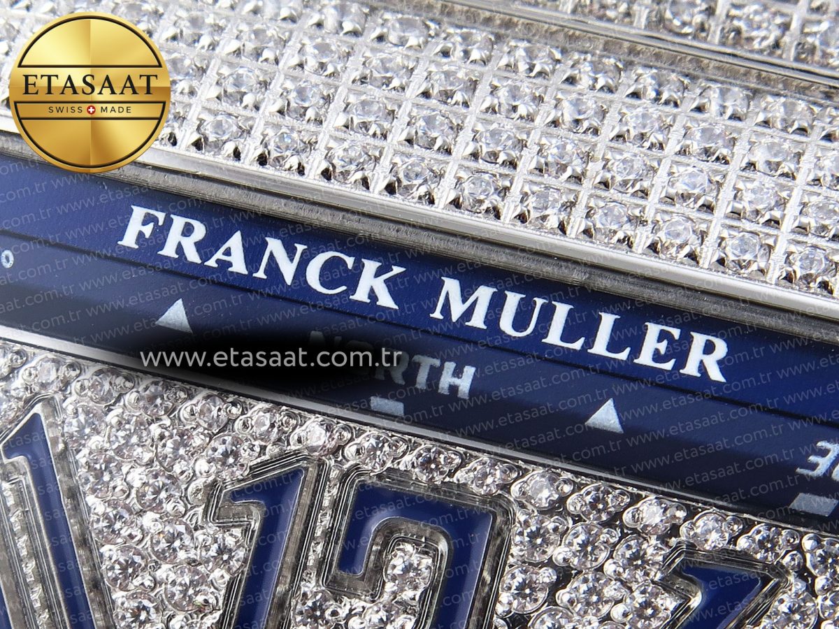Franck Muller Vanguard SS Full Diamond Blue Dial on Diamonds A2824 - Görsel 10