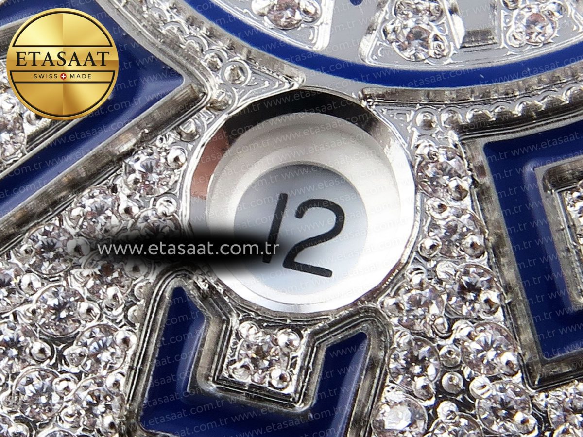 Franck Muller Vanguard SS Full Diamond Blue Dial on Diamonds A2824 - Görsel 12