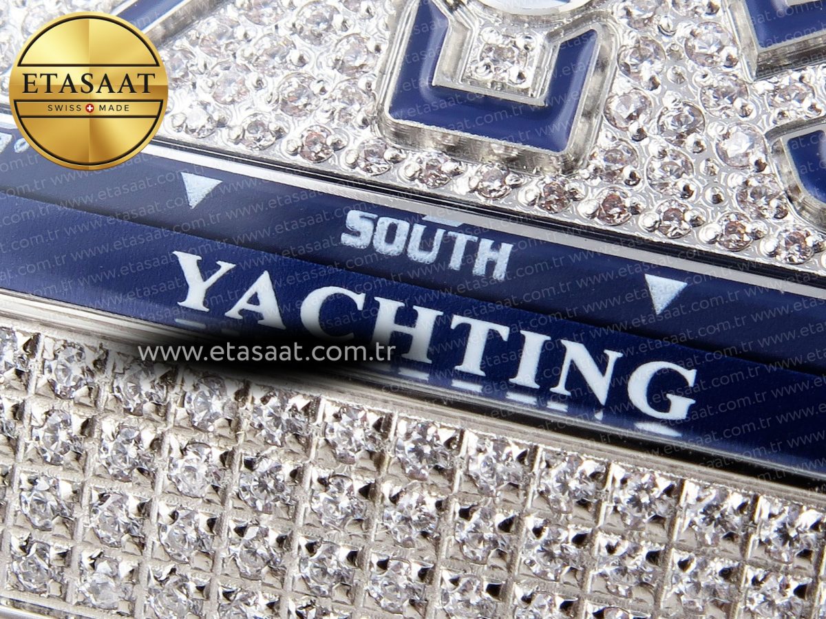 Franck Muller Vanguard SS Full Diamond Blue Dial on Diamonds A2824 - Görsel 13
