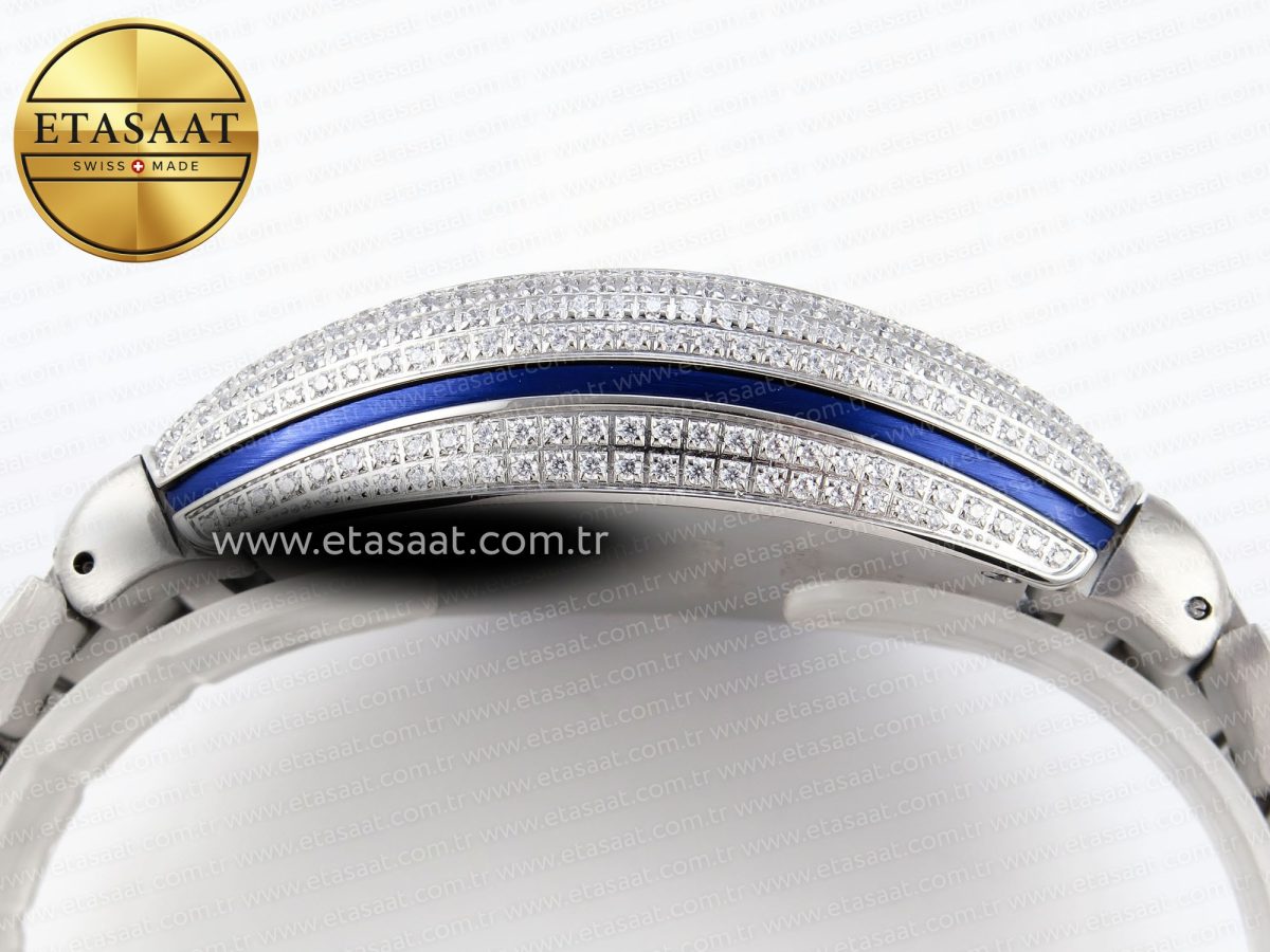 Franck Muller Vanguard SS Full Diamond Blue Dial on Diamonds A2824 - Görsel 14