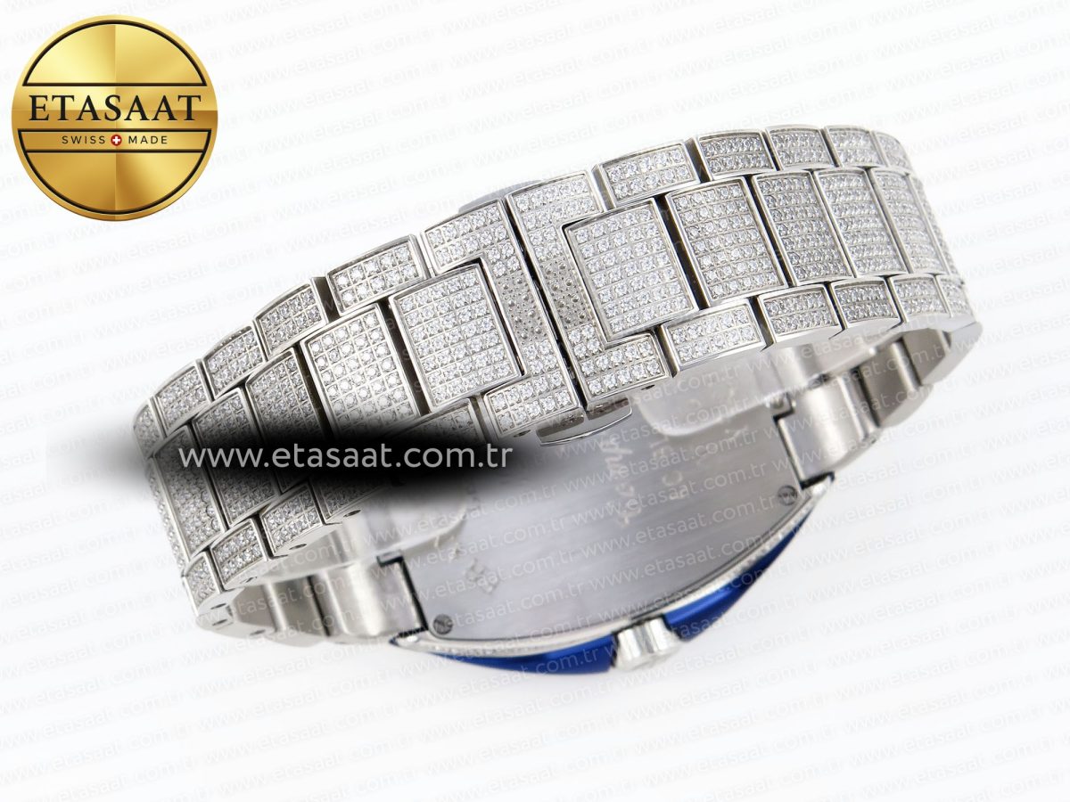 Franck Muller Vanguard SS Full Diamond Blue Dial on Diamonds A2824 - Görsel 16