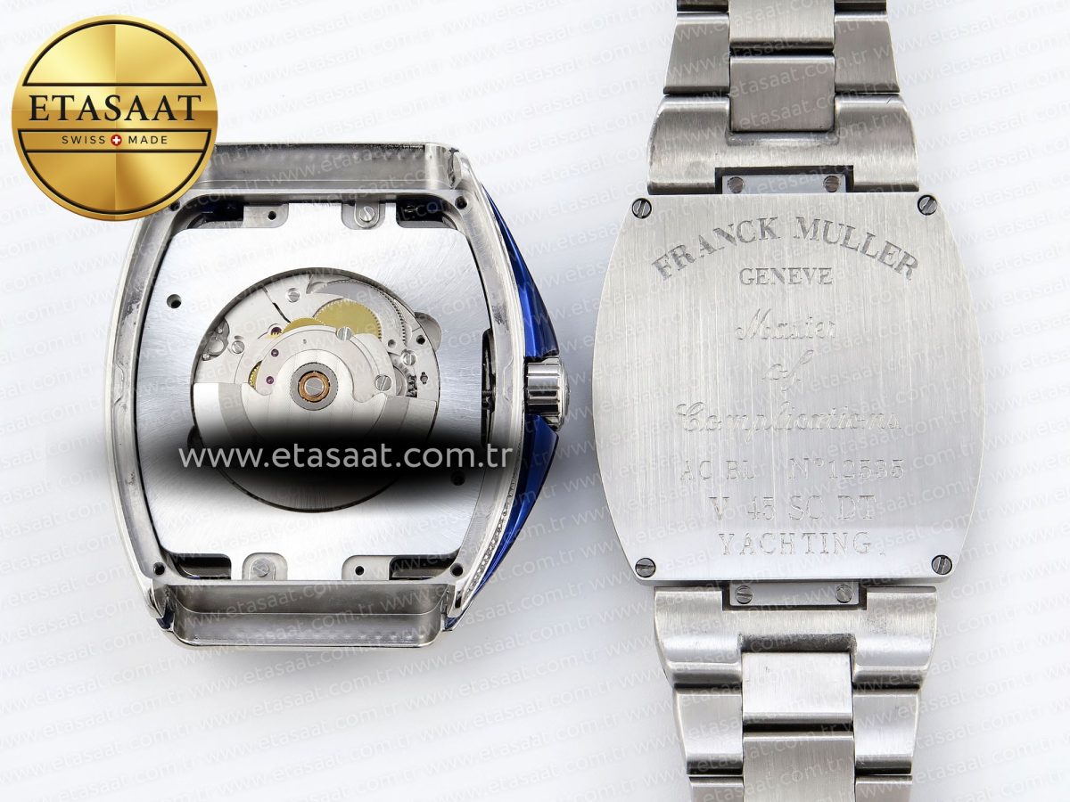 Franck Muller Vanguard SS Full Diamond Blue Dial on Diamonds A2824 - Görsel 18