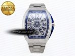 Franck Muller Vanguard SS Full Diamond Blue Dial on Diamonds A2824 - Görsel 3