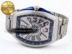 Franck Muller Vanguard SS Full Diamond Blue Dial on Diamonds A2824 - Görsel 6