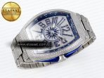 Franck Muller Vanguard SS Full Diamond Blue Dial on Diamonds A2824 - Görsel 7