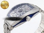 Franck Muller Vanguard SS Full Diamond Blue Dial on Diamonds A2824 - Görsel 8