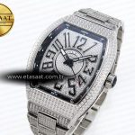 Franck Muller Vanguard SS Full Diamond Black Dial on Diamonds A2824