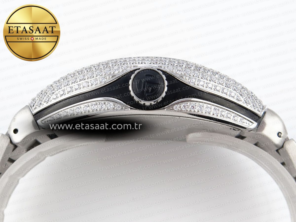 Franck Muller Vanguard SS Full Diamond Black Dial on Diamonds A2824 - Görsel 15