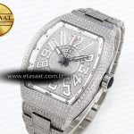 Franck Muller Vanguard SS Full Diamond White Dial on Diamonds A2824