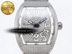 Franck Muller Vanguard SS Full Diamond White Dial on Diamonds A2824 - Görsel 4