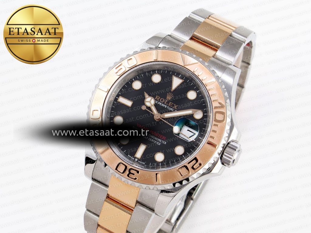 yacht master 126621 ss rg 904l steel vsf 11 best edition black dial on ss rg bracelet vs32352