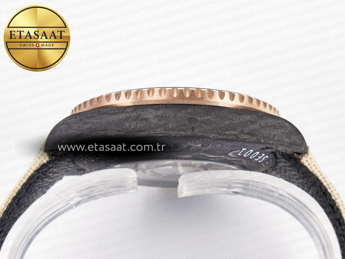 Rolex GMT Carbon Best Edition Black Carbon Dial Markers on Beige Nylon Strap SA3186 - Görsel 14