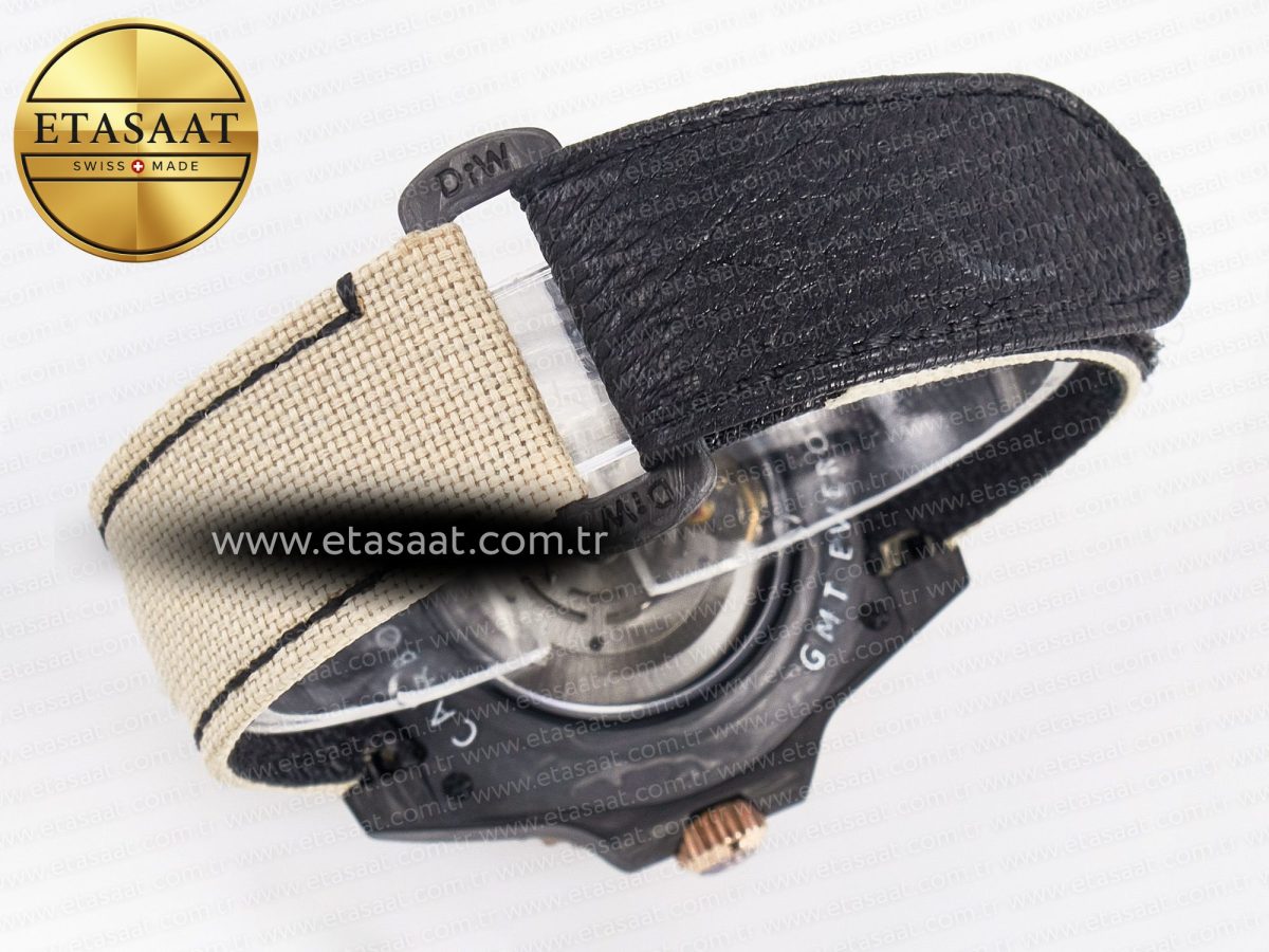 Rolex GMT Carbon Best Edition Black Carbon Dial Markers on Beige Nylon Strap SA3186 - Görsel 16