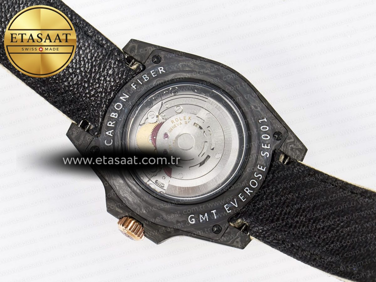 Rolex GMT Carbon Best Edition Black Carbon Dial Markers on Beige Nylon Strap SA3186 - Görsel 17