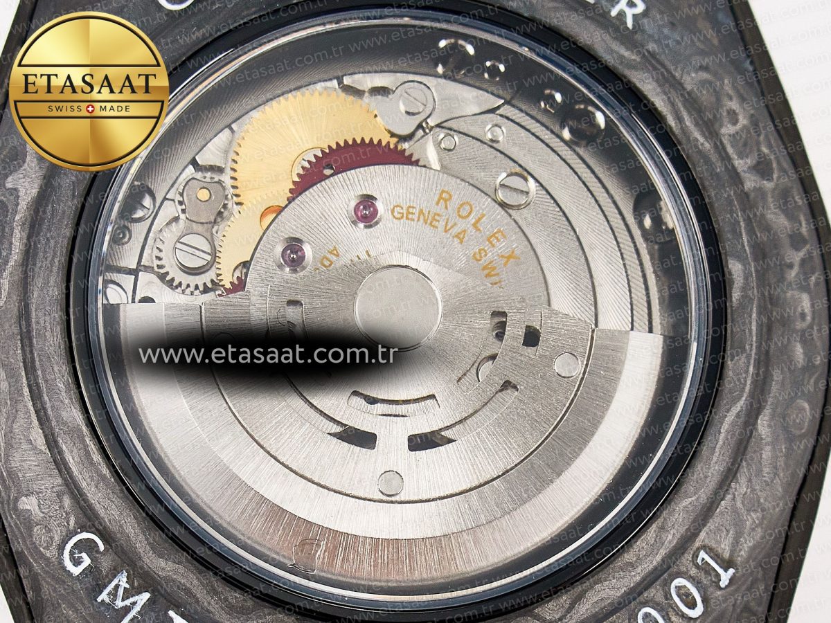 Rolex GMT Carbon Best Edition Black Carbon Dial Markers on Beige Nylon Strap SA3186 - Görsel 18
