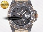 Rolex GMT Carbon Best Edition Black Carbon Dial Markers on Beige Nylon Strap SA3186 - Görsel 4