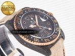 Rolex GMT Carbon Best Edition Black Carbon Dial Markers on Beige Nylon Strap SA3186 - Görsel 7