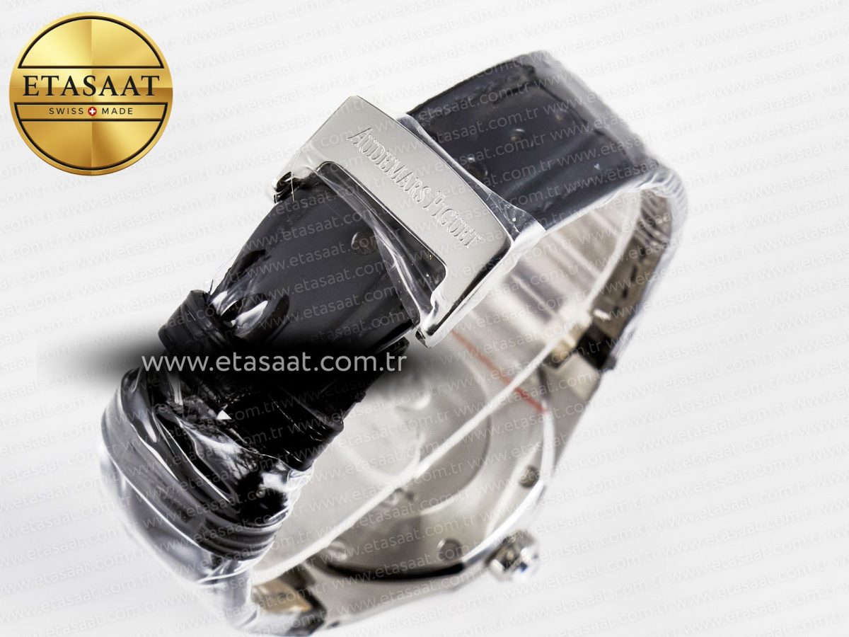 Audemars Piguet Royal Oak Offshore Ladies 33mm SS DRF Best Edition Black Dial Diamonds Bezel on Black Leather Strap ETA Quartz - Görsel 15