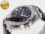 Audemars Piguet Royal Oak Offshore Ladies 33mm SS DRF Best Edition Black Dial Diamonds Bezel on Black Leather Strap ETA Quartz - Görsel 6